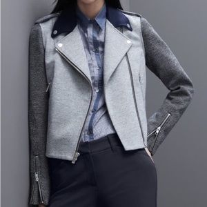 THEORY SIZE XS GRAY/NAVY MOTORCYCLE JACKET